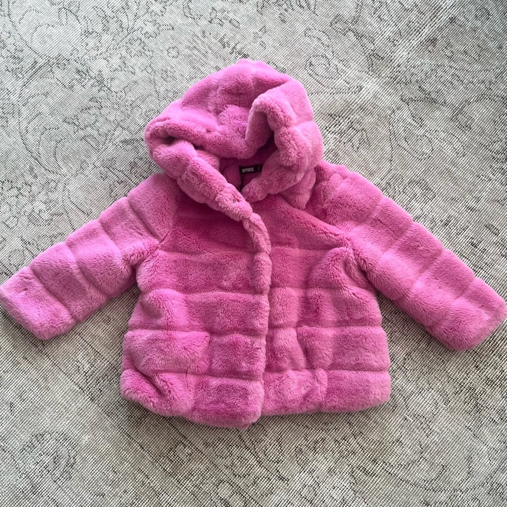 Apparis Pink Puffer Jacket Cozy Faux Fur